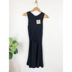 NWT ASOS Black Middle Cutout Sleeveless Knit Skater Dress Sz 6